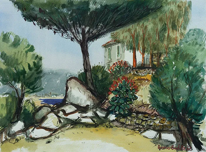 Ausstellungssituation bei Strada dell'arte in Cannero Riviera, Italien